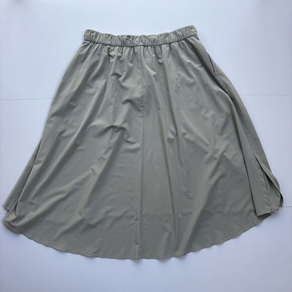 Lululemon Time to Flounce Hi-Lo Skirt Women 12 Green Elastic Waist Midi Flowy - Picture 4 of 10